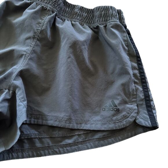 Adidas Gray Black Striped Athletic Running Workout Shorts - Picture 5 of 7
